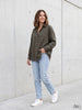 Modal V-Neck Khaki Classic Shirt