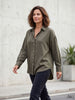 Modal V-Neck Khaki Classic Shirt