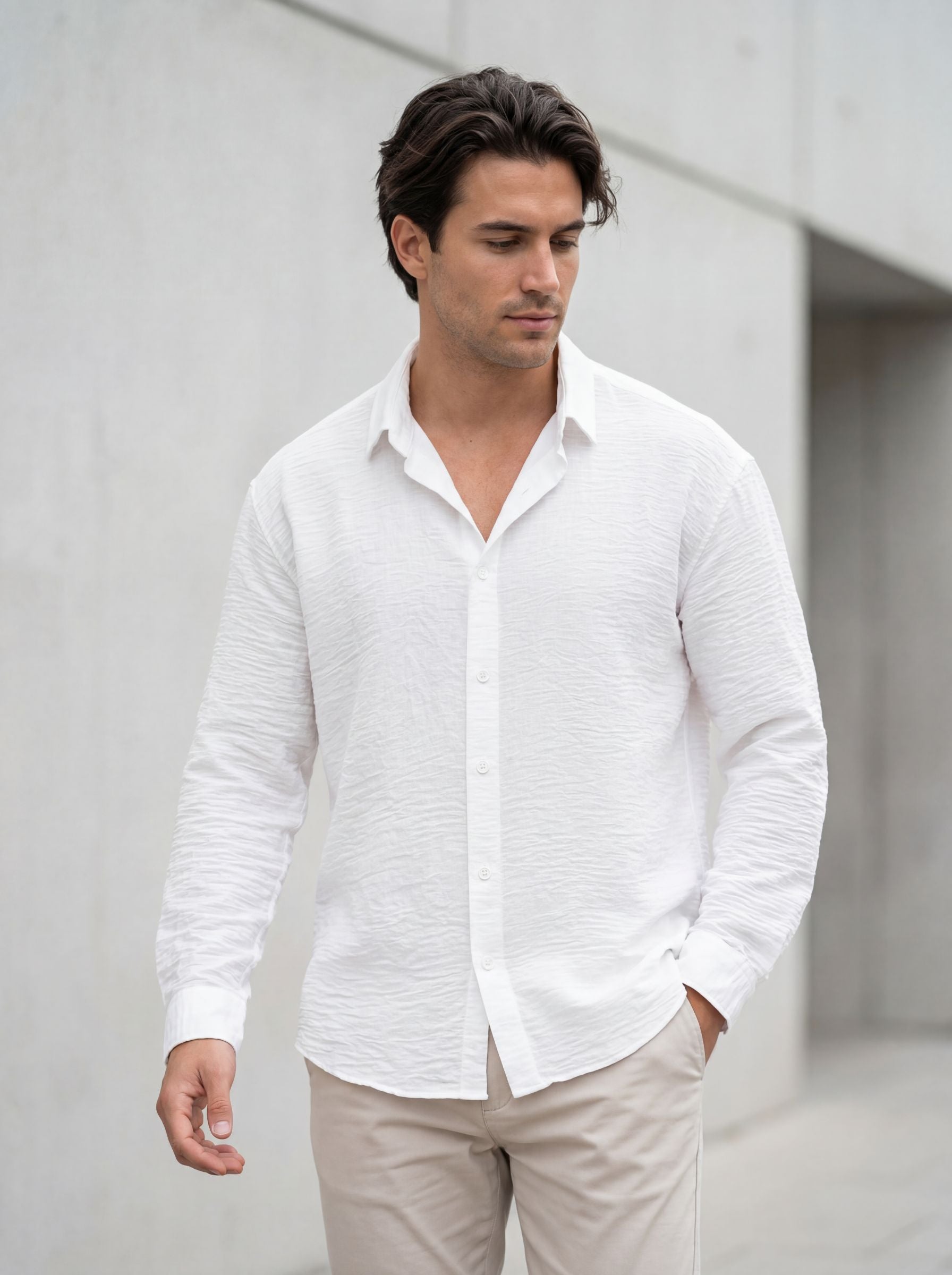 Oversize Draped Crink Shirt