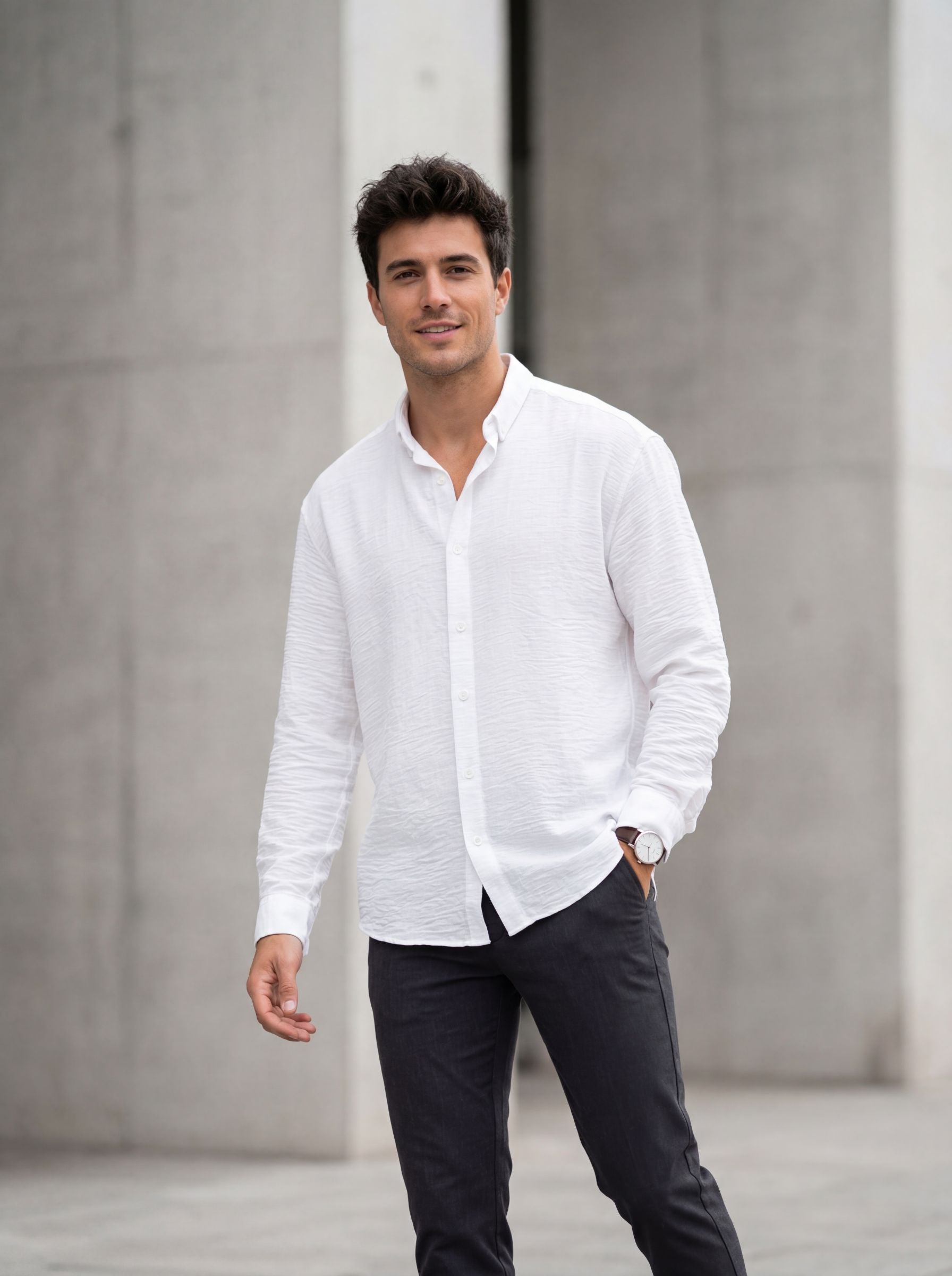 Oversize Draped Crink Shirt