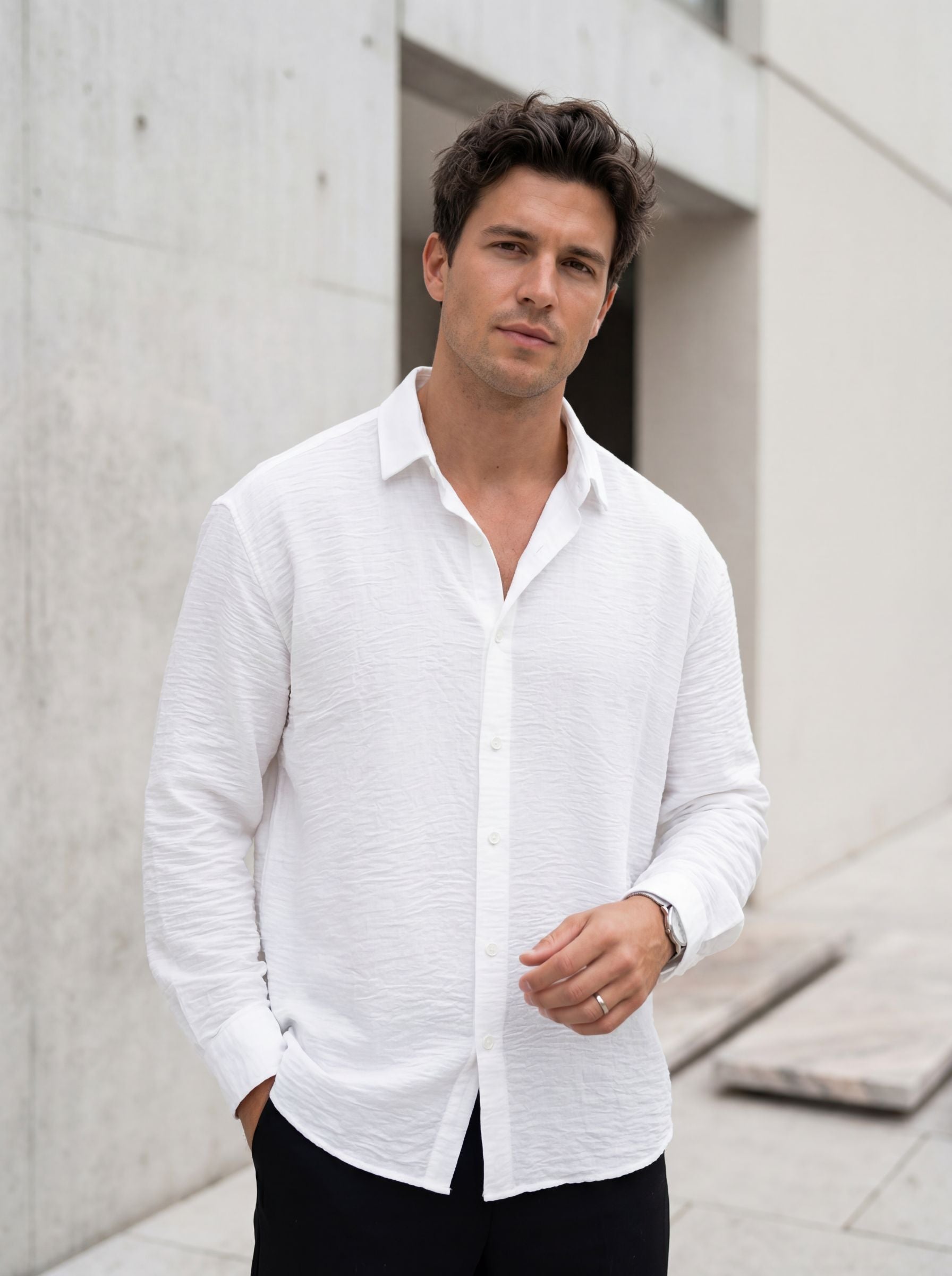 Oversize Draped Crink Shirt