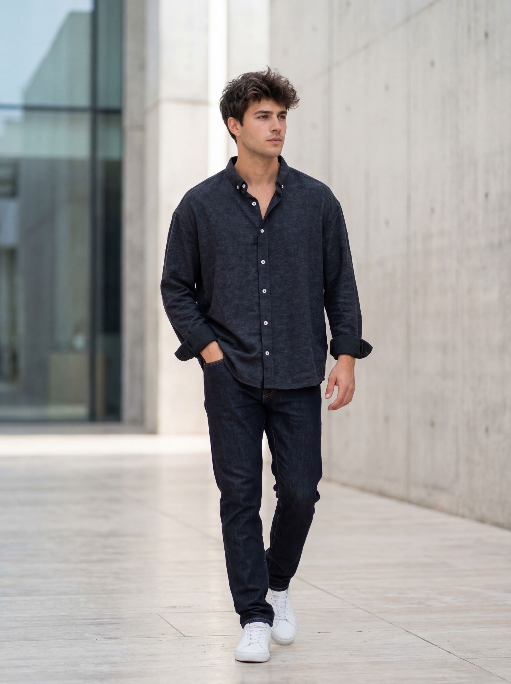 Oversize Draped Crink Shirt