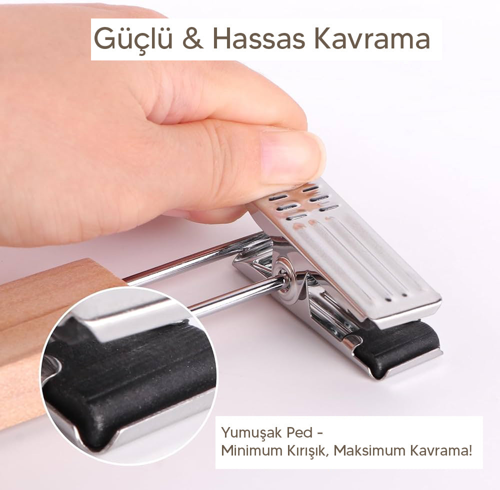 3 Adet Ahşap Pantolon & Etek Askısı