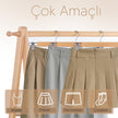 3 Adet Ahşap Pantolon & Etek Askısı