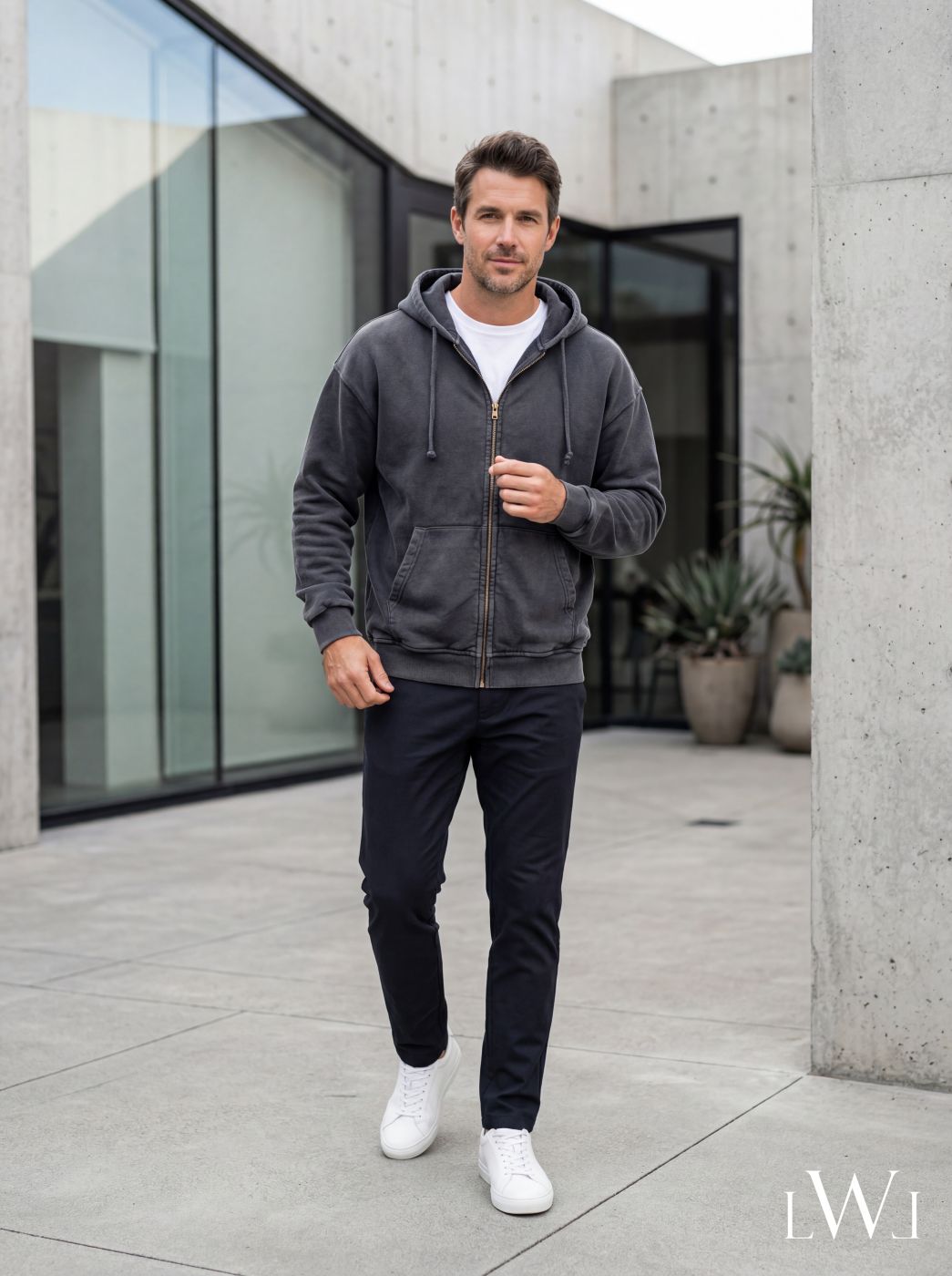 Premium Washed Zippered Hooded Oversize Sweatshirt