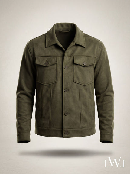 Suede Scuba Four-Pocket Regular Fit Men's Jacket