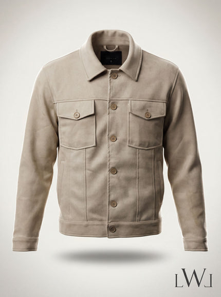 Suede Scuba Four-Pocket Regular Fit Men's Jacket