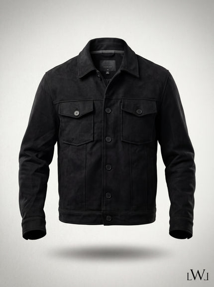 Suede Scuba Four-Pocket Regular Fit Men's Jacket