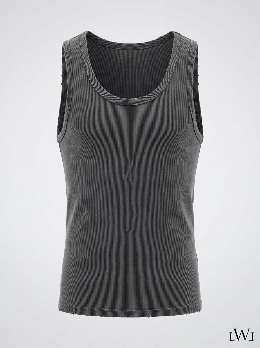 Washed and Distressed Tank Top Camisole Undershirt