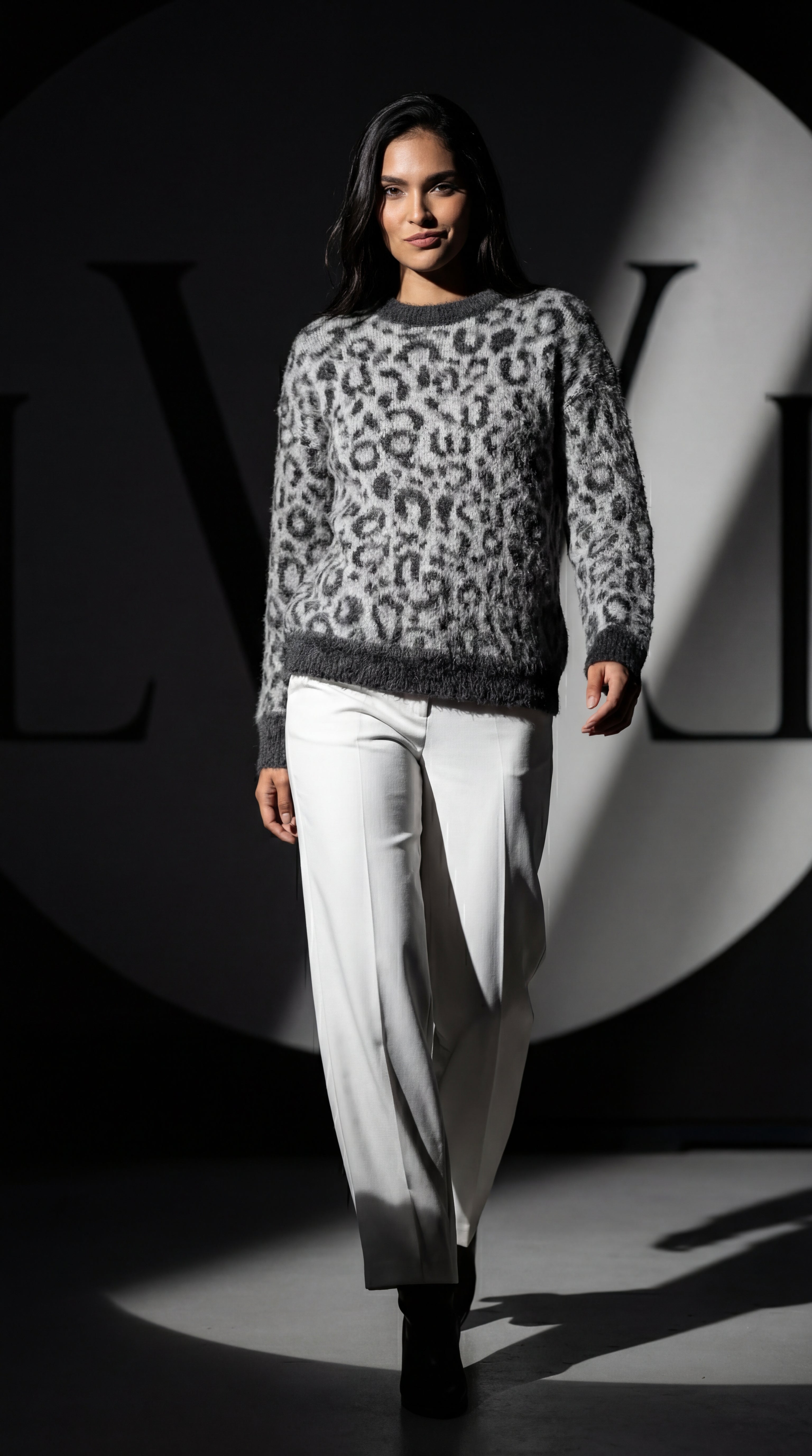 Leopard Print Oversized Sweater