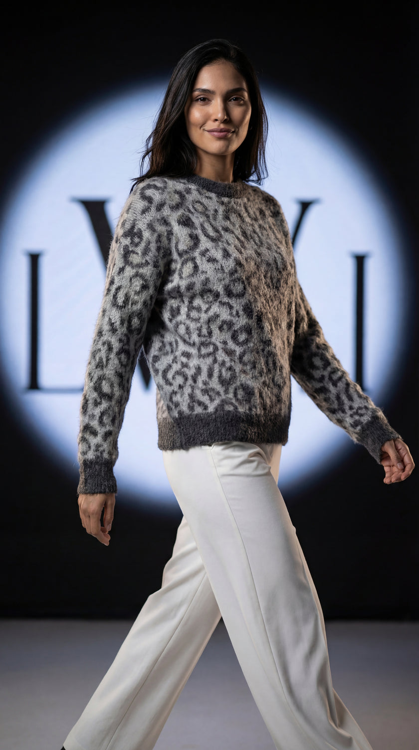 Leopard Print Oversized Sweater