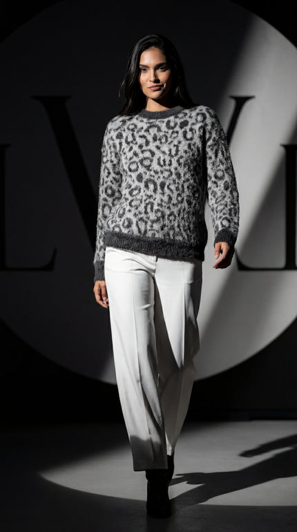 Leopard Print Oversized Sweater