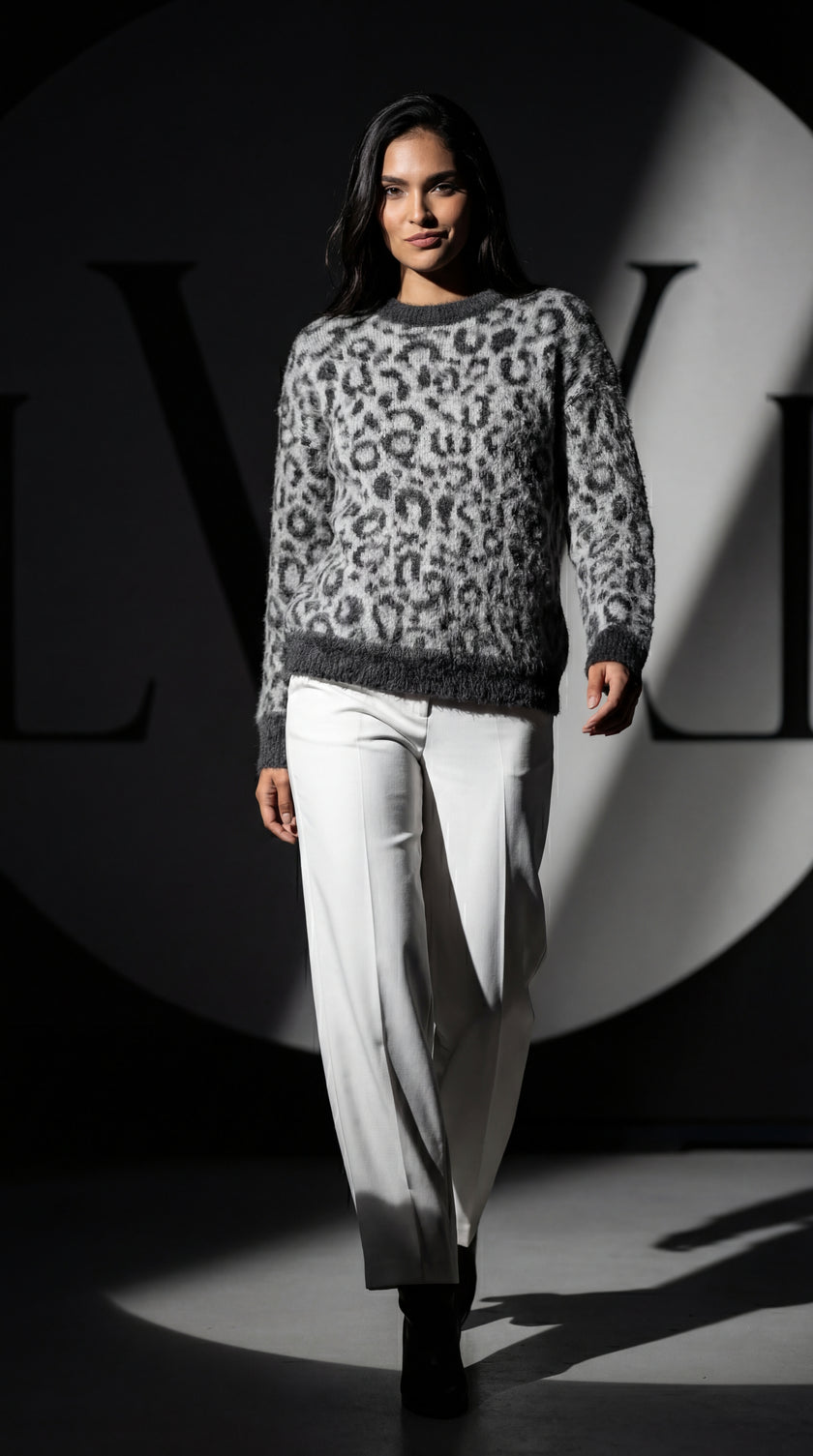 Leopard Print Oversized Sweater