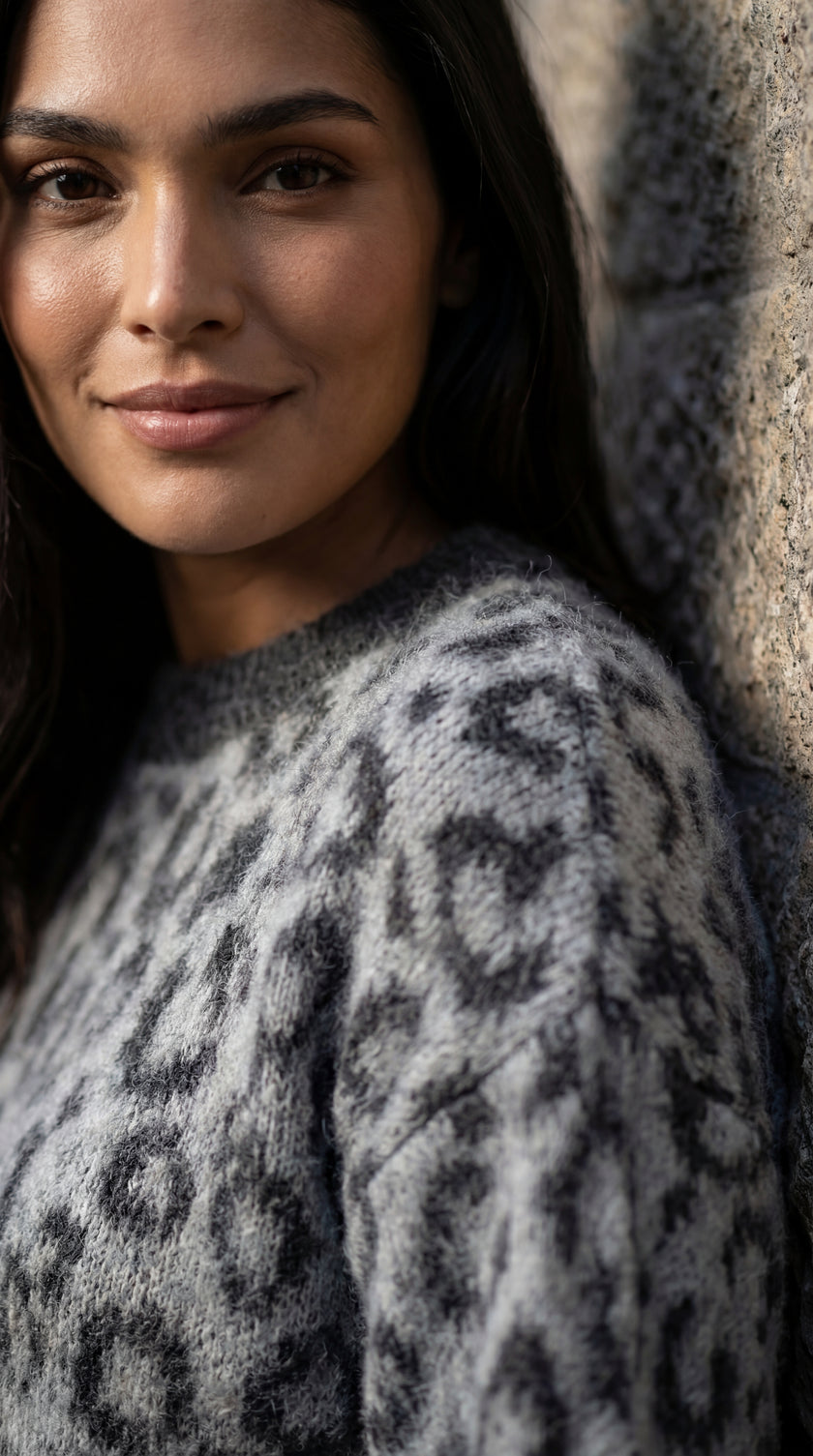 Leopard Print Oversized Sweater