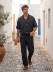 Acid Washed 100% Tencel Wide Leg Wide Cut Men's Trousers