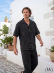Acid Washed 100% Tencel Wide Leg Wide Cut Men's Trousers