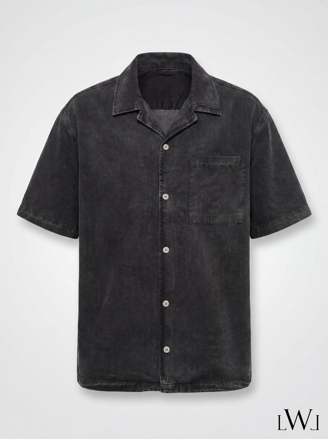 Acid Washed 100% Tencel Oversize Short Sleeve Men's Shirt