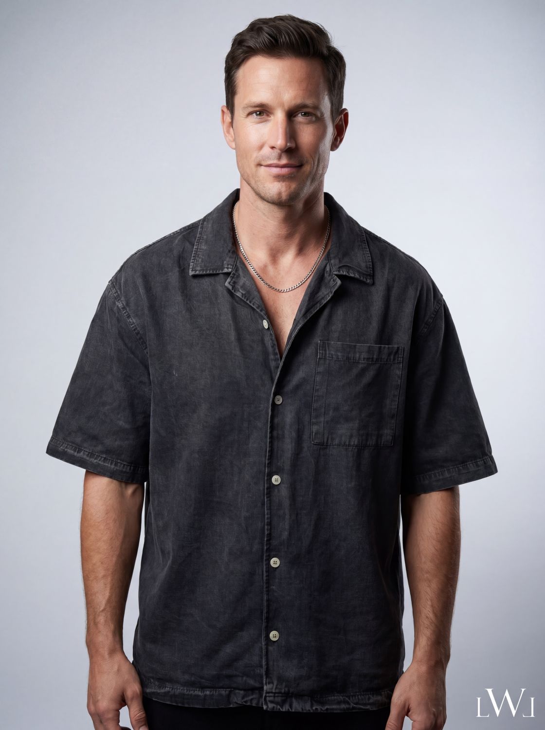 Acid Washed 100% Tencel Oversize Short Sleeve Men's Shirt