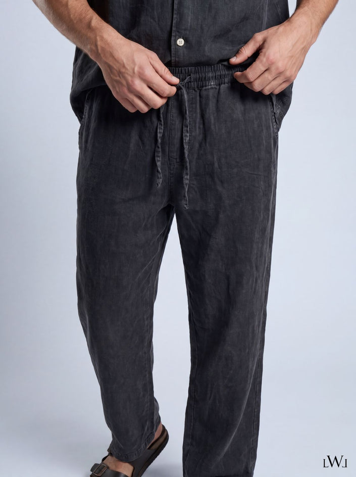 Acid Washed 100% Tencel Wide Leg Wide Cut Men's Trousers