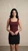 Square Neck White Ribbed Knit Tank/Bodysuit
