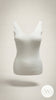 Square Neck White Ribbed Knit Tank/Bodysuit