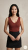 Square Neck White Ribbed Knit Tank/Bodysuit
