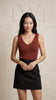 Square Neck White Ribbed Knit Tank/Bodysuit