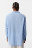 Basic Oversize Cotton Linen Shirt Blue
