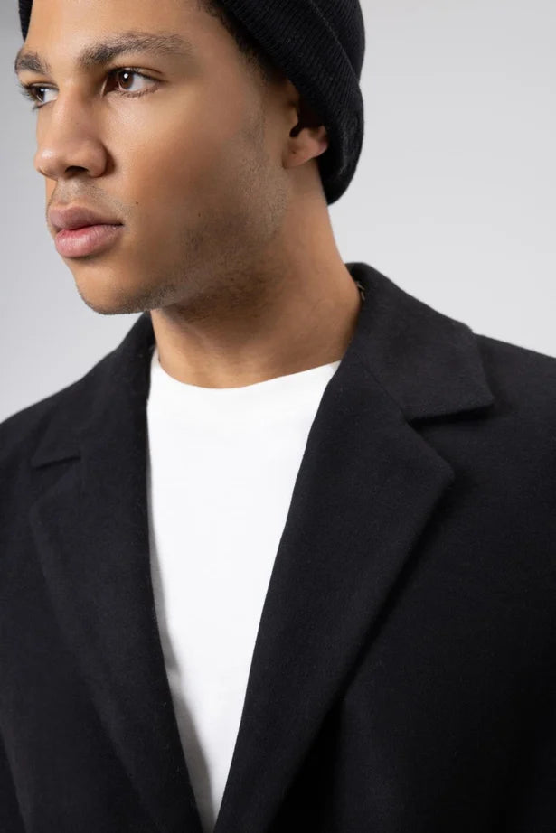 Kemerli Oversize Kaşe Kaban