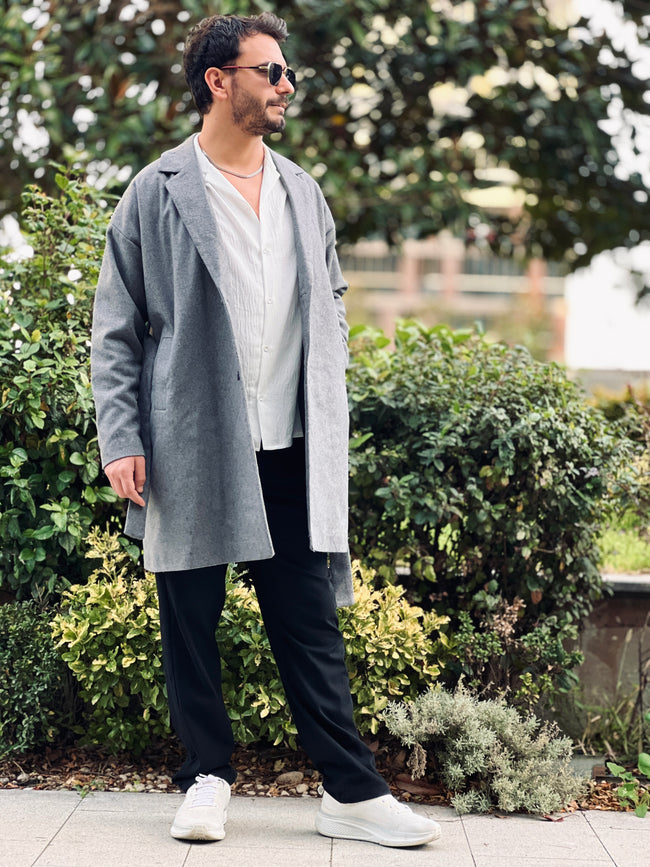 Vamos Kemerli Oversize Kase Kaban Koyu Gri