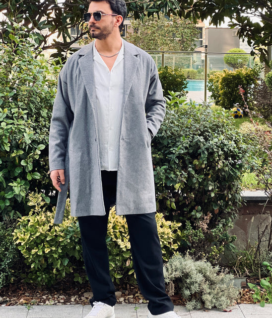 Vamos Kemerli Oversize Kase Kaban Koyu Gri