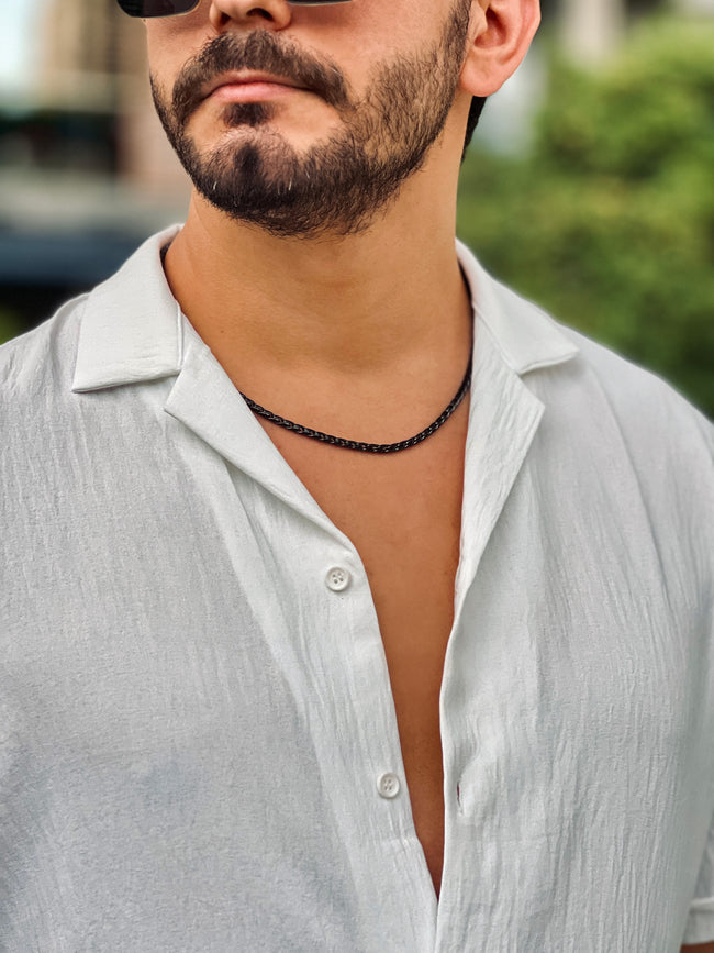 Vintage Rengi Halat Zincir Kolye - Kalın Kesim Erkek Takı