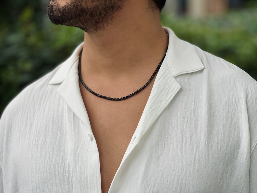 Vintage Rengi Halat Zincir Kolye - Kalın Kesim Erkek Takı