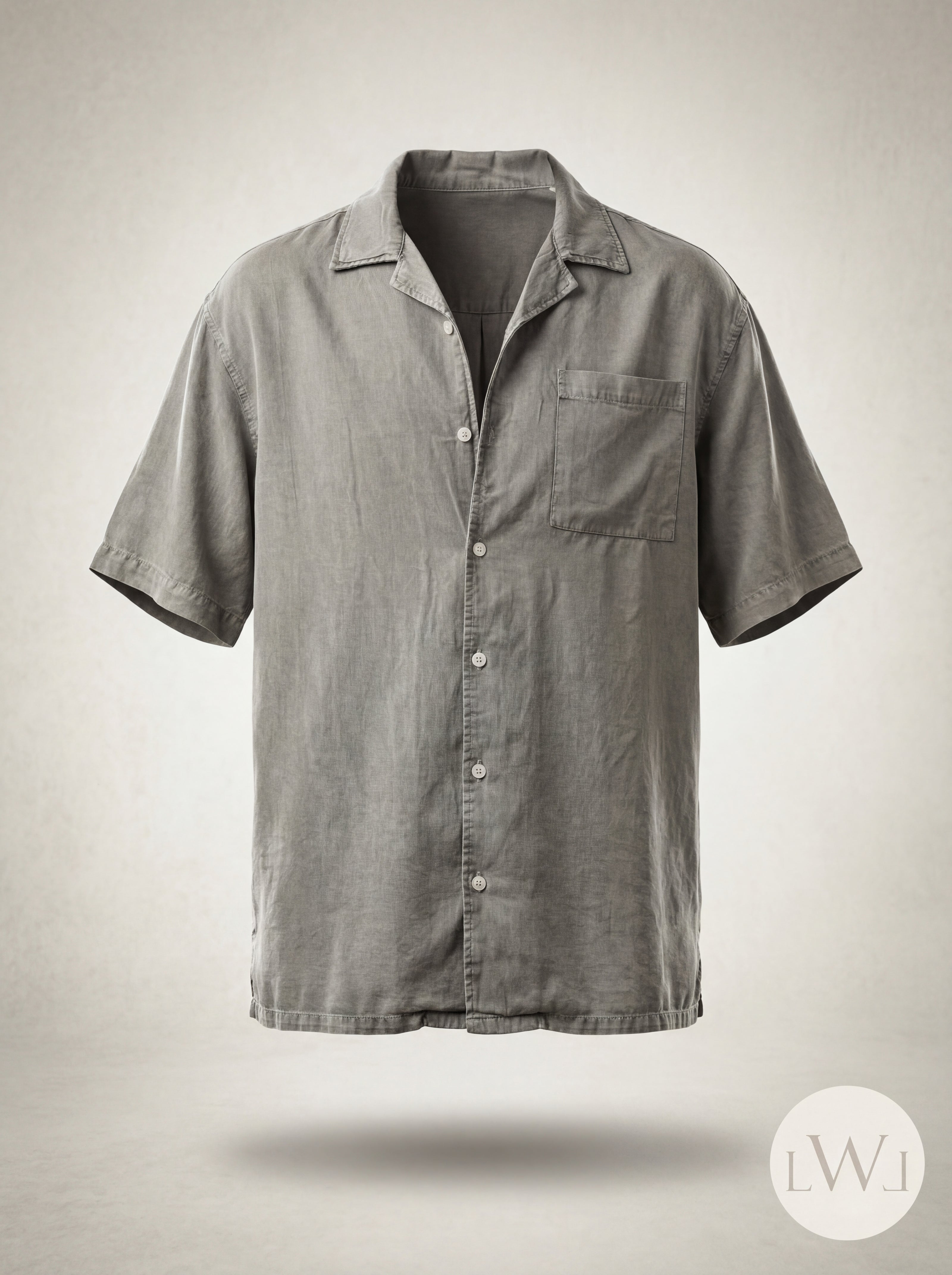 Acid Washed 100% Tencel Oversize Short Sleeve Men's Shirt