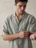 Acid Washed 100% Tencel Oversize Short Sleeve Men's Shirt