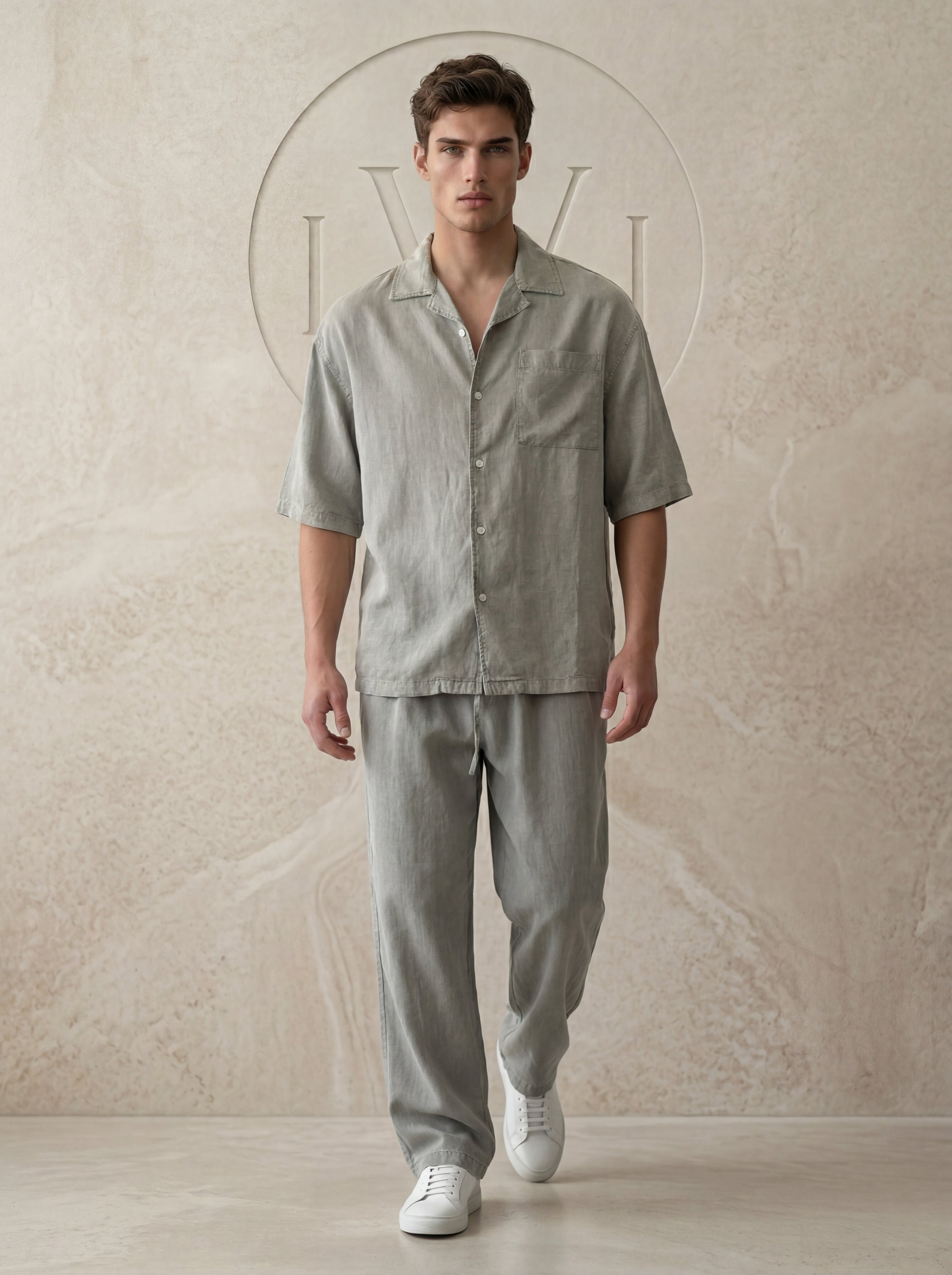 Acid Washed 100% Tencel Oversize Short Sleeve Men's Shirt