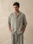 Acid Washed 100% Tencel Oversize Short Sleeve Men's Shirt