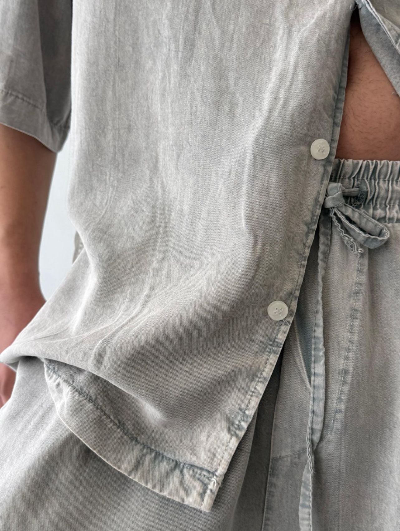 Asit Yıkamalı %100 Tensel Oversize Pantolon