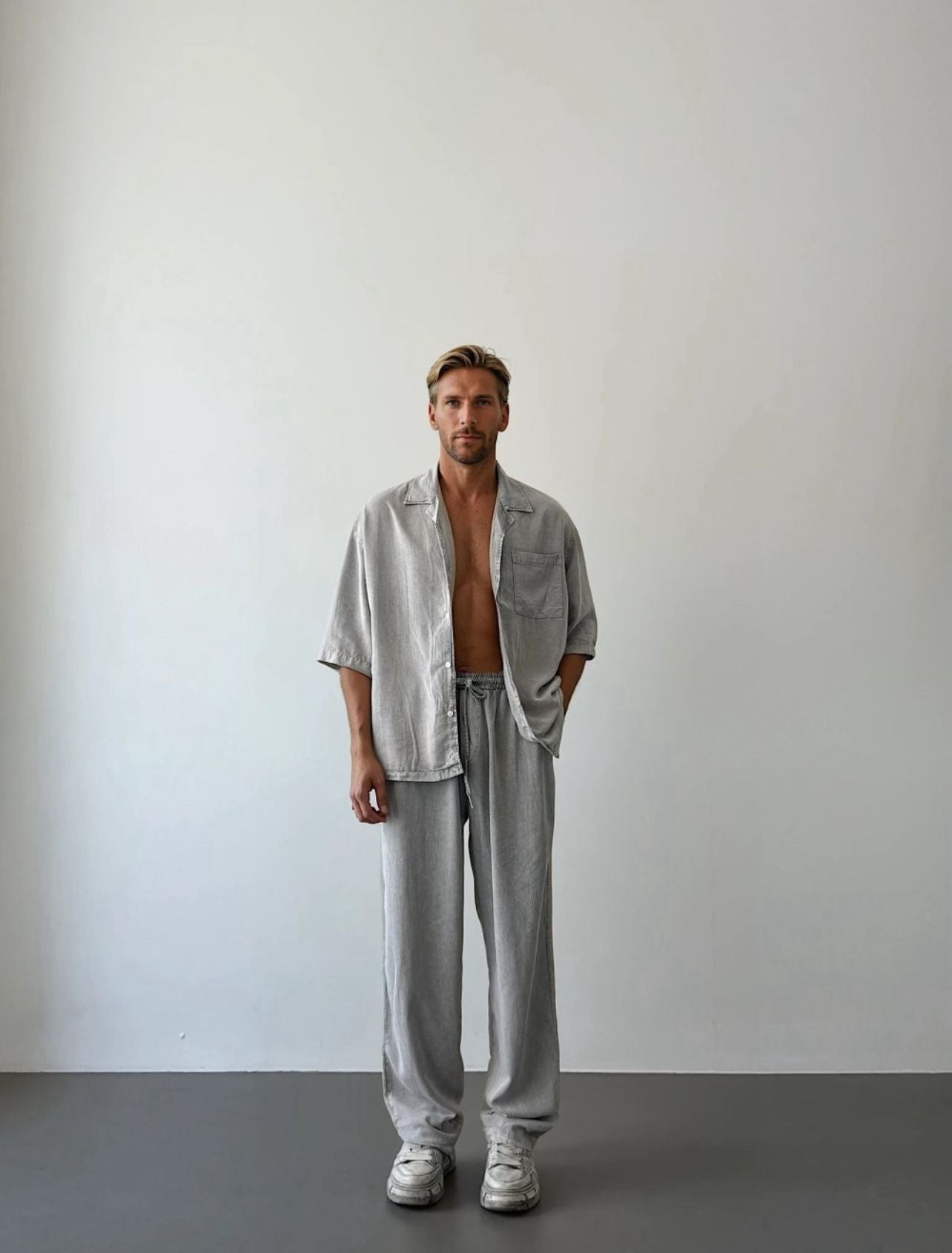 Asit Yıkamalı %100 Tensel Oversize Pantolon