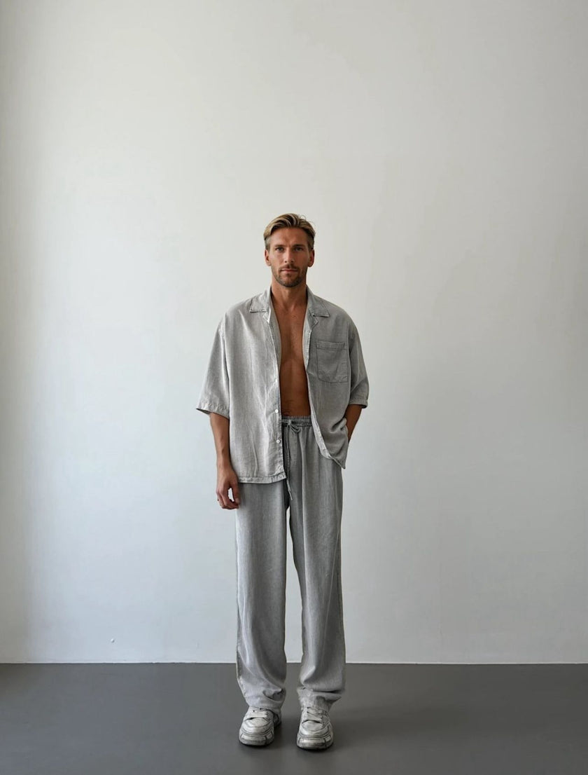 Asit Yıkamalı %100 Tensel Oversize Pantolon