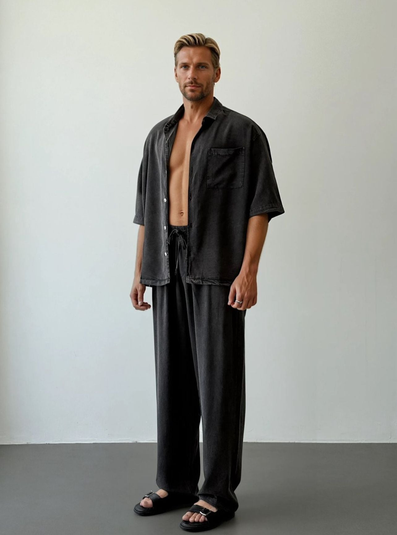 Asit Yıkamalı %100 Tensel Oversize Pantolon