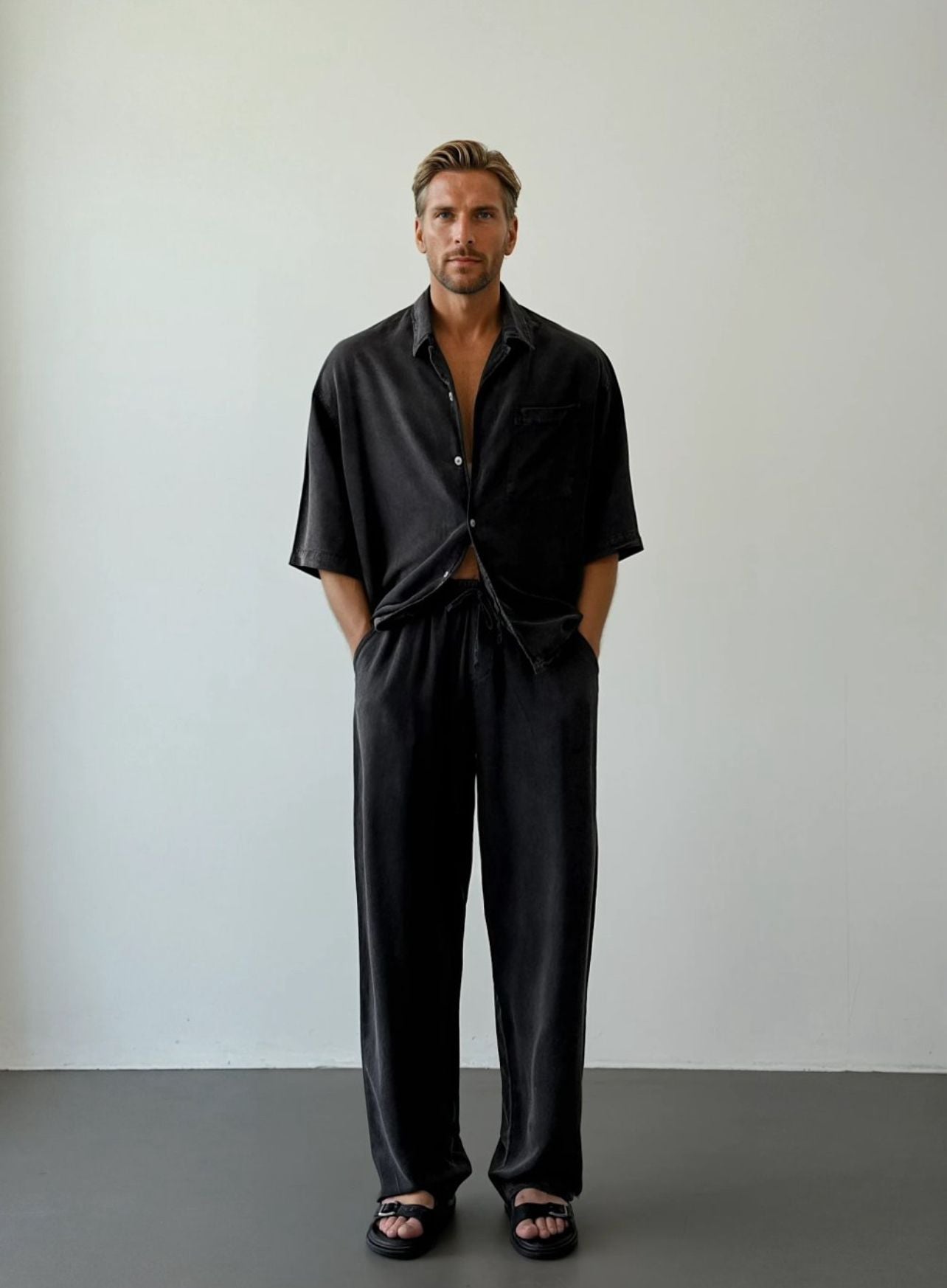 Asit Yıkamalı %100 Tensel Oversize Pantolon