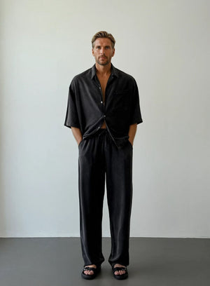 Asit Yıkamalı %100 Tensel Oversize Pantolon