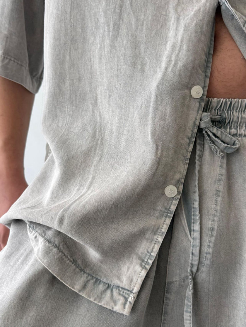 Asit Yıkamalı %100 Tensel Oversize Pantolon