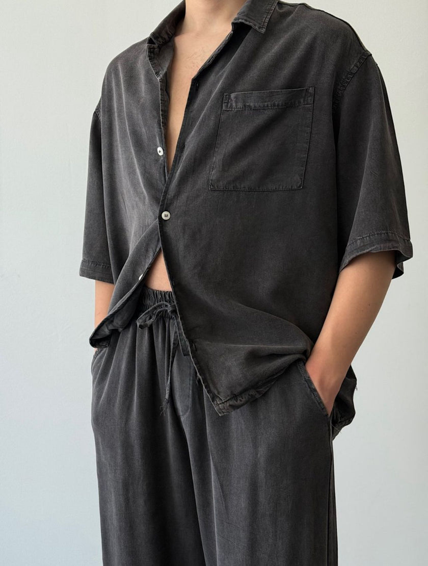 Asit Yıkamalı %100 Tensel Oversize Pantolon