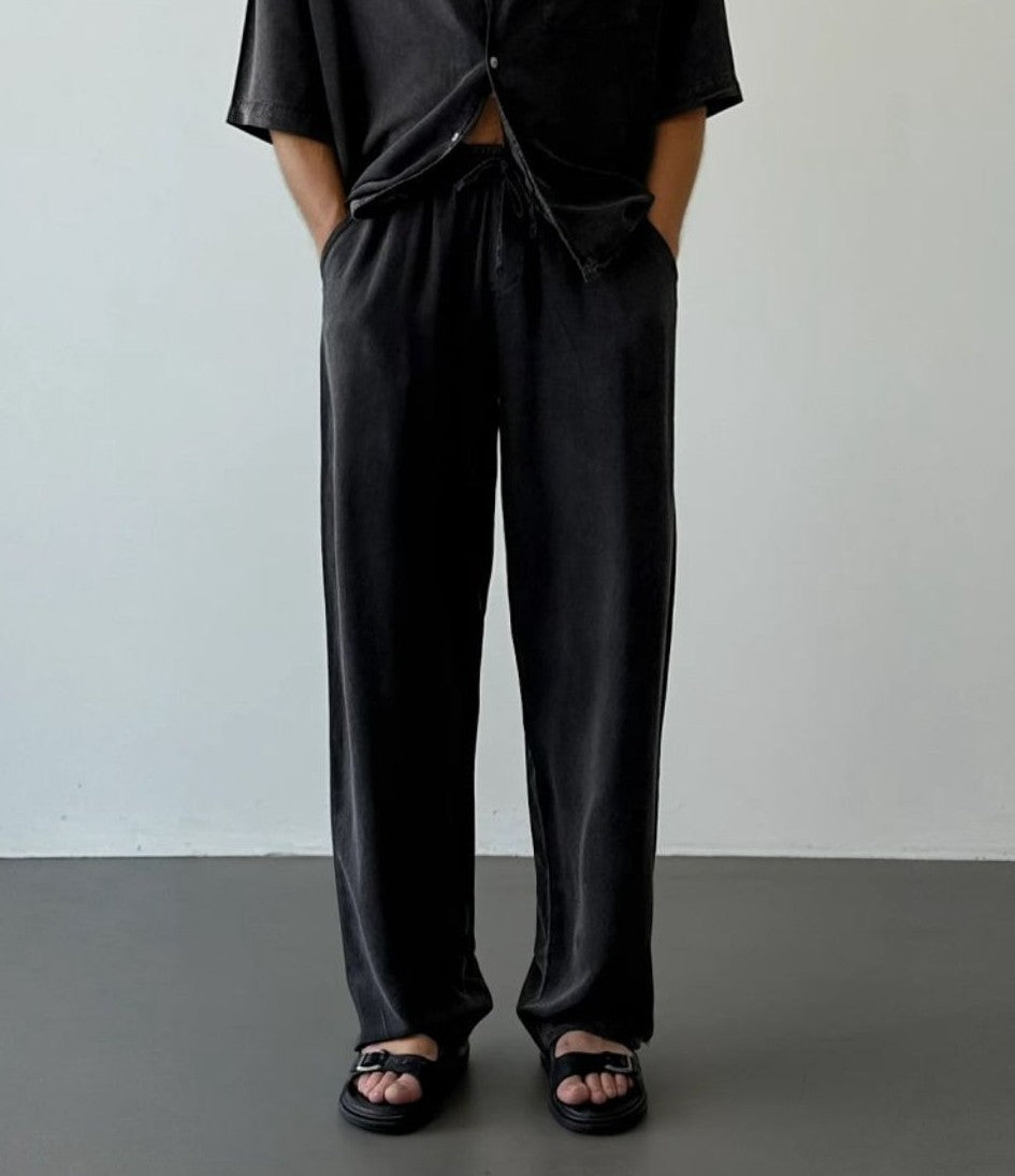 Asit Yıkamalı %100 Tensel Oversize Pantolon