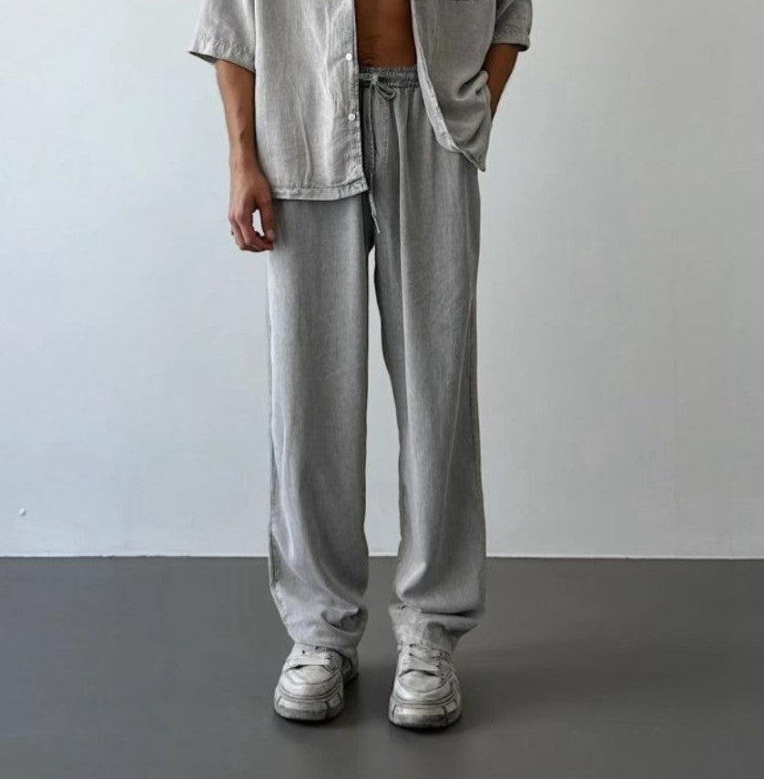 Asit Yıkamalı %100 Tensel Oversize Pantolon