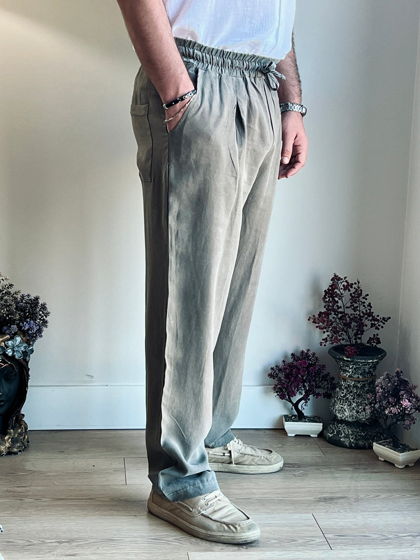 Yıkamalı Bel Detaylı Modal Pantolon - İpeksi Döküm & Relax Fit