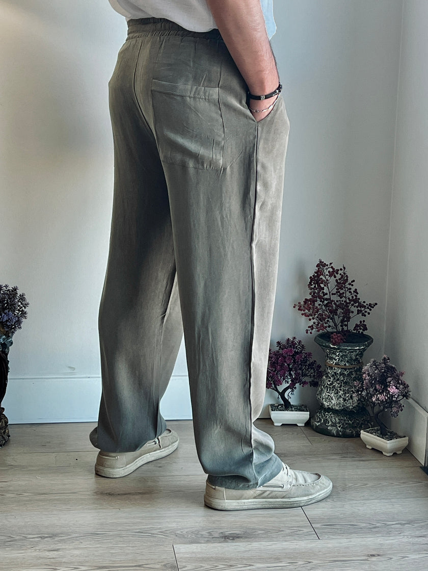 Yıkamalı Bel Detaylı Modal Pantolon - İpeksi Döküm & Relax Fit