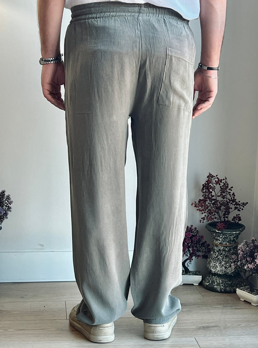 Yıkamalı Bel Detaylı Modal Pantolon - İpeksi Döküm & Relax Fit